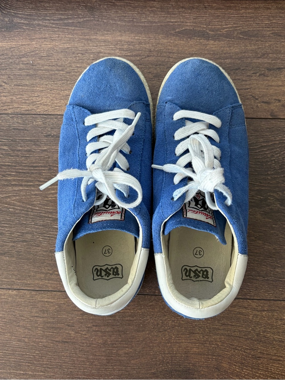 ASH Cult Blue Suede Platform Sneakers